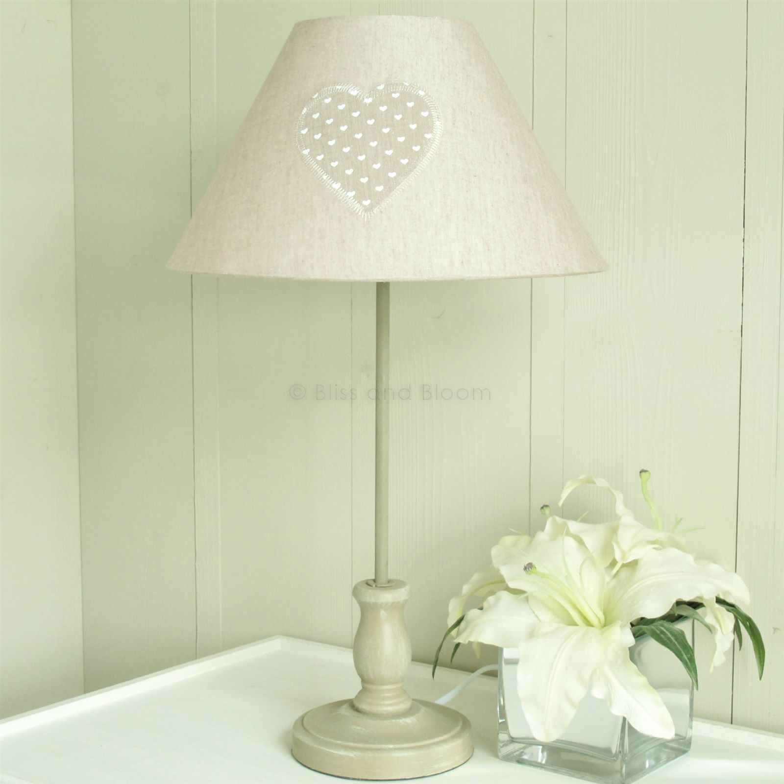 Heart Beige Table Lamp Bliss and Bloom