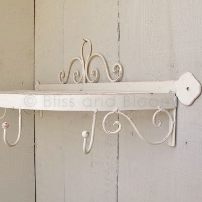 Cream rack/shelf with hooks | Bliss and Bloom