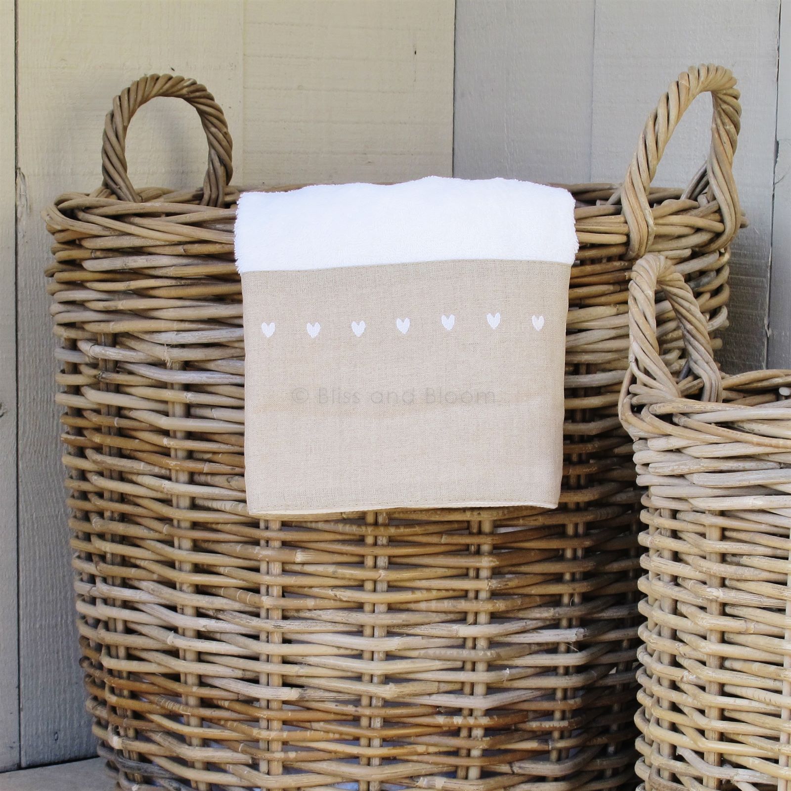 Large Rattan Log Laundry Basket | Bliss and Bloom